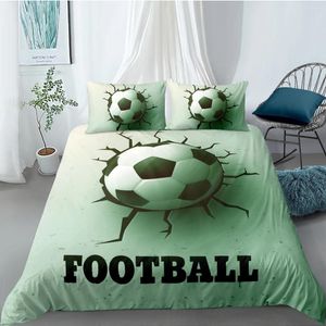 Zestawy pościeli Zestaw kołdry 3D Zestaw kołdry Pokrywa poduszki Pełna podwójna podwójna rozmiar Football Custom Design Linens