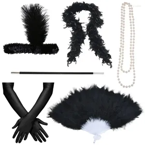 Party Supplies PESENAR High Quality 1920s Gatsby Costume Feather Boa Accessories Kit Fancy Dress LOT