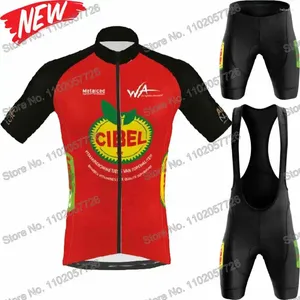 Zestawy wyścigowe Team Cibel Conbon 2024 Jersey Set Set Summer Summer Clothing Road Race Rower Koszulka MTB Women Rower BIB KRÓTKI