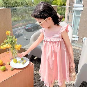 Girl Dresses Toddler Kids Baby Girls Summer Maniche Abito a pieghe per matrici vestiti formali per