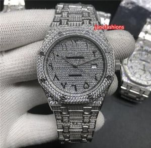 Top Diamond Men039s Boutique Assista Silver Diamond Arabic Digital Fashion Watches Popular Sports Automatic Mechanical Sports W9217873