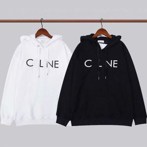 Designer Luxury Celins Classic Samma bomullsmaterial Letter Tryckt Autumn Korean Edition Loose Comfort Trend Långärmad par hoodie