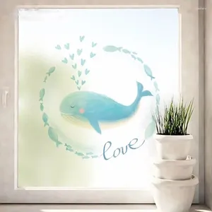Fensteraufkleber Delfine tonieren benutzerdefinierte Größe elektrostatische gefrostete Glasfilme Schiebetür Kinderzimmer statische Selbstklebung
