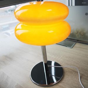 Table Lamps Macaron Glass Egg Tart Lamp Bedroom Bedside Study Reading Led Night Lights Home Decor Atmosphere Desk