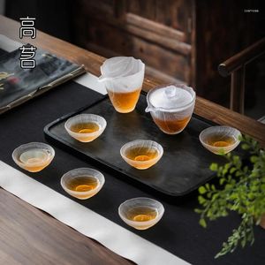 Teaware Set Glass Tea Set Hushåll Japansk stil enkel modern stil avancerad liten tekopp som gör Gaiwan presentförpackning