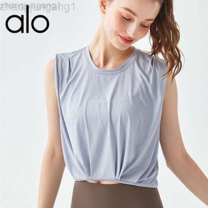 DESGINER ALS YOGA ALOE TOP HIME KLEID KURZE Frau Jacquard Fitness Tank Springsummer ärmellose lose Outwear Sport Top Schulter Short atmable Cover up für wo