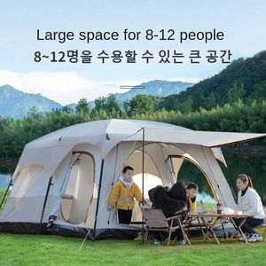 Tält och skydd lyxiga villa utomhus camping tält två rum ett vardagsrum lätt att installera utrustning familjefest resor stora tentq240511