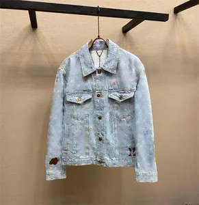 24SS Tyler Men's Pluz Rozmiar kurtki męskie damskie projektanci mody swobodni mody Blue Denim Kurtka miłośnicy płaszcza Oversited Printed Top Ubrania