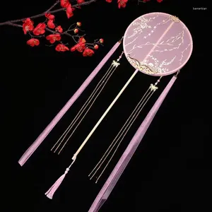 Dekorative Figuren aqumotische chinesische Fan Tuanfan Kreisende Schönheit Quasten Fans mondförmiger 1pc Hanfu Accessoires Alte Kleidung für Mädchen