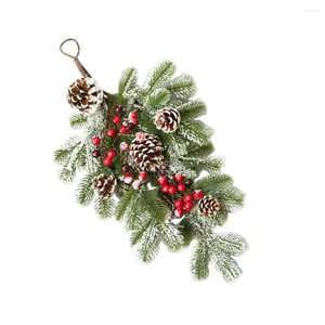 Fiori decorativi pino cono appeso albero di Natale ramo decorazioni ghirlanda artificiale