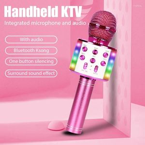 Microphones Original Fashion WS858L Bluetooth Wireless Condenser Magic Karaoke Microphone Mobile Phone Player Mic Speaker Record Music