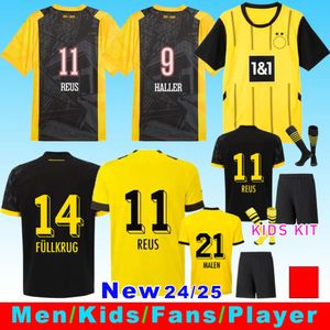 Dortmund 24 25 Koszulki piłkarskie Zestaw dla dzieci czwarty czwarty specjalny Sancho 2024 2025 Cup TRIKOT 50. rocznica koszulka piłkarska dom na wyjazdowe setki Haller Reus Moukoko Brandt