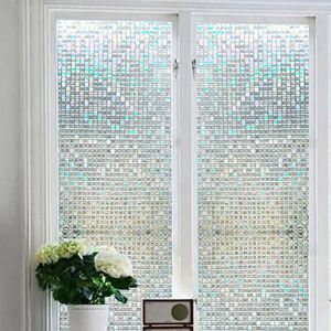 Window Stickers Film On Glass Mosaic Square Refract Self-Lehesive Sticker Paper Adhesive Decoration