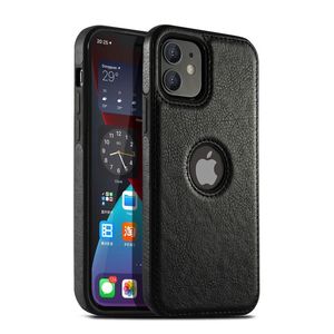 Модный тонкий кожаный телефон с окном просмотра логотипа для iPhone 14 13 12 11 Pro Max XS XR X SE 7 8 Plus Shock -Ryper Soft Business Back Cover