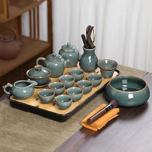 Zestawy herbaveware Travel Chinese Tea Cup Portable Mat Luxury Jingdezhen Porcelana Europejska popołudniowa zestaw Teteras de Porcelana Prezenty Yyy20xp