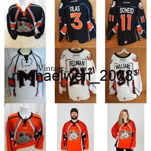 Vin Weng Mens Womens Crianças Personalizando ECHL Missouri Mavericks 11 Scheid 3 Silas 21 Selman 31 Williams costurou o corte de camisas de hóquei barato