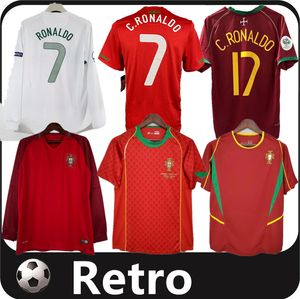 Retro Classic 98 99 Ronaldo Soccer Jerseys 00 02 04 06 12 16 18 Portugal Pauleta Rui Costa Figo J.Moutinho Nani Pepe Quaresma Portugieser Football Shirt