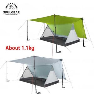 Tendas e abrigos 3f Ul engrenagem 20d Silicone de dupla face portátil Ultra Light Extreme Tent para 2 pessoas à prova d'água 3 temporada de camping Sun TentQ240511