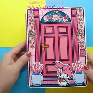 Childrens mudando papel boneca de boneca artesanal DIY recorte caseiro Girl Girl Girl Livro silencioso Pacote de material 240511