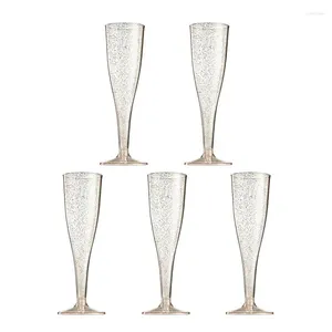 Disposable Cups Straws Plastic Flutes Champagne Glasses Toasting Flute Party Wedding Transparent High Parties Cocktail