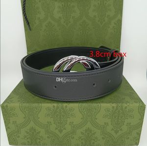 Fashion Classic Men Designers Belts Womens Mens Casual Letter Smooth Buck Belt Bredd 2,0 cm 3,3 cm 3,8 cm Original Green Box368
