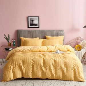 Sängkläder sätter 3st Solid Color Set Yarn Bed Sheet Soft Flat Princess Kjol Sprid Cover Cotton Quilt