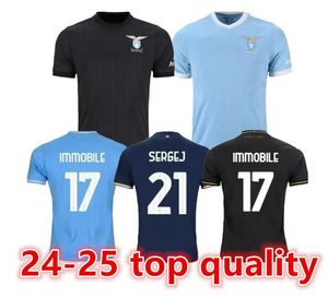 S-4XL 2023 24 50 yıllık yıldönümü futbol formaları Lazio 50th 2023 2024 Immobile Luis Bastos Sergej Badelj Lucas J.Correa Zaccagni Marusic Erkekler GK Kit Futbol Gömlek