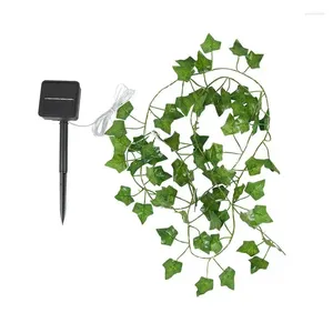 Dekorativa blommor 2m 20 LED Solar Lights Artificial Plants Fake Ivy Leaves Garland Greenery Vine Hanging Outdoor Lamp Holiday Party Wedding