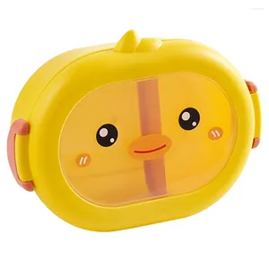 Dinnerware Cartoon Lunch Box Compartment Multifunctional Bento Container Microwave For Student School Office