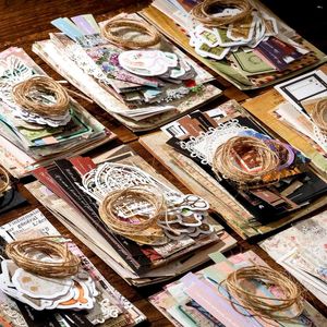 Geschenkverpackung Jianqi 85pcs Vintage Decor Scrapbook Sticker Material Paper Combo Kit Diy Junk Journal Collage Po Stationery Supplies