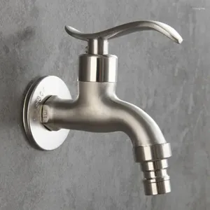 Rubinetti del lavandino da bagno 1 pezzi neri g1/2 '' vasca da rubinetto per lavatrice 304 acciaio inossidabile spazzolato acqua fredda giardino esterno