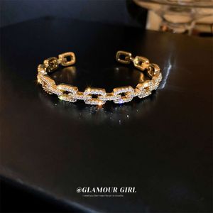 Новый супер-флаш элегантный высококачественный браслет модный браслет настоящий золото, покрытый цирконом, открытый женский браслет