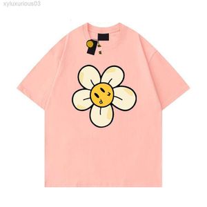 Marca con le camicie da taglio maschile designer faccia estate sorteggio haikyuu womens tee sciolto collo tondo drew cappello floreale con cappuccio piccolo giallo 4668