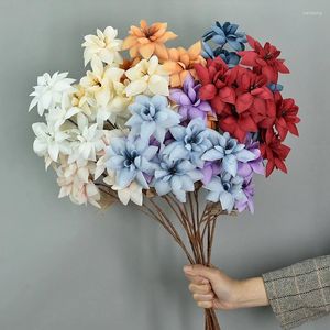 Decorative Flowers Artificial Flower 6 Forks Small Sunset Real Touch Simulation Valentine's Day Birthday Mother's Gift Home Decor