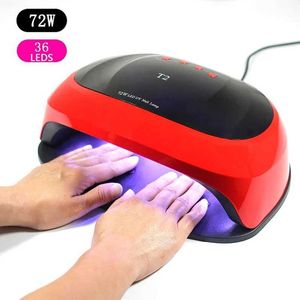 Secadores de unhas 72w Lâmpada de unha UV 36 PCs LED10/30/60S Timer Smart Unh Nail Lamp Dreque para todos os géis Polish Sun Light Sensing T240510