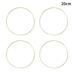 Flores decorativas 4pcs Diy Wreath Circle Wedding Wedball Wedal Wall Decor Rings Metal Anning Dream Catcher Gold para MacRame Crafts Floral