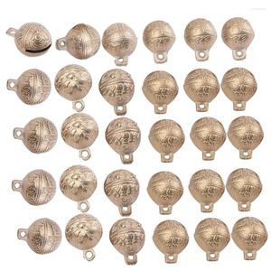 Supplência de festa 30 PCs decoração vintage sinos de greve de vento jingle shurbell acessórios de cobre