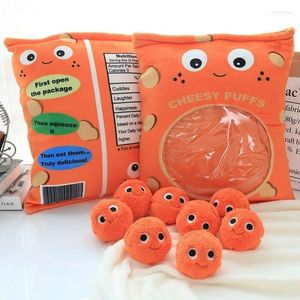 Cuscino 6pcs 9pcs Una borsa adorabile sbuffi di formaggio giocattolo peluche soft snack sbuffi bambini creativa regalo di compleanno di compleanno creativo