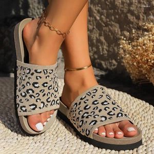 Casual Schuhe Frauen Sommer Mode Leopardenmuster Designer Sandalen und komfortable dicke Sohle Anti-Rutsch Urlaub Strand Flip Flop