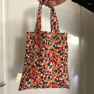 Shoulder Bags Casual Flower Female Eco Reusable Shopping Fashion Durable Women Student Canvas Bag Ladies Small Tote Clutch Purse