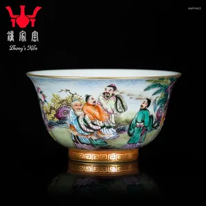 ティーウェアセットZhongjia Kiln Porcelain Master Cup Jingdezhenハイエンドエナメルカラースターバースデーセレブレーションお茶専用パーソナルハイエン