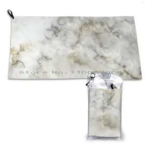 Towel White Marble Quick Dry Gym Sports Bath Portable Stone Natural Gray Texture Soft Sweat-Absorbent Fast Drying