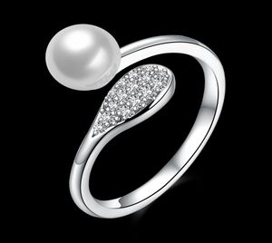 Water Drop Shape 925 Sterling Silver Rings Pearl Charm Jewelry Open Ring Exquisite Workmanship Simple Generous Style B113151077