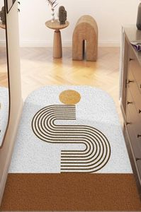 Teppiche Nordischer Stil Einfacher geometrischer abstrakter Haushaltsbodenmatten wasserdicht und Antiskid -Fußmatte Seidenring Floormat5003193