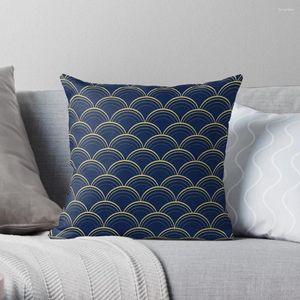 Pillow Blue And Gold Scales Throw Couch S Sofa
