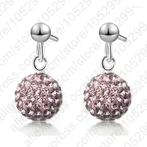 Orecchini per borchie Multi Colori 925 Sterling Silver Austrian Pave Disco Earring Back Soppers Woman Jewelry Accessorio