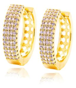 Orecchini a cerchio ghiacciato per uomini donne hip hop l uomo bling diamond huggie orecchino orecchino oro oro giunti gioielli 9796571