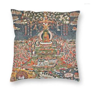 Cuscino Buddhismo di terra pura Amitabha Buddha Case decorazione 3d a due laterali Meditazione buddista Meditazione spirituale per divano