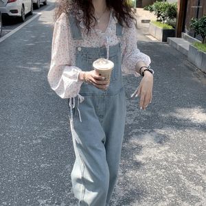 Women's Jeans Fashion Light Blue Denim Pants Overalls Women Spring Summer Strape Suspender Trousers Casual Loose High Waist Jumpsuit