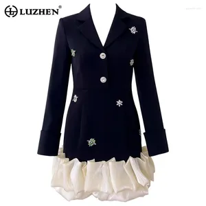 Ternos masculinos Luzhen Blazer feminino de alta qualidade Design de splicing elegante e elegante
